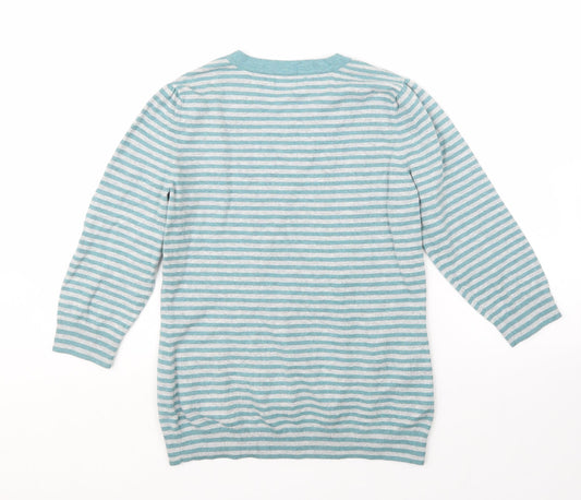 Gap Womens Blue Striped Knit Pullover Jumper Size L
