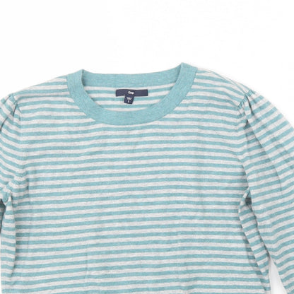 Gap Womens Blue Striped Knit Pullover Jumper Size L