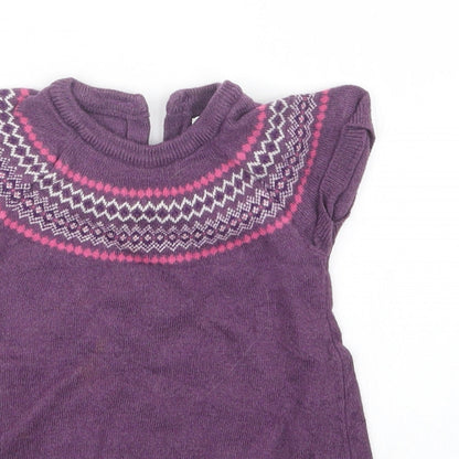 H&M Girls Pink  Knit Pullover Jumper Size 9-12 Months