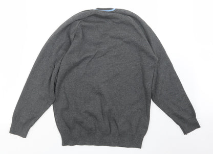 Back view of Magic Fit men’s grey knit jumper, size S