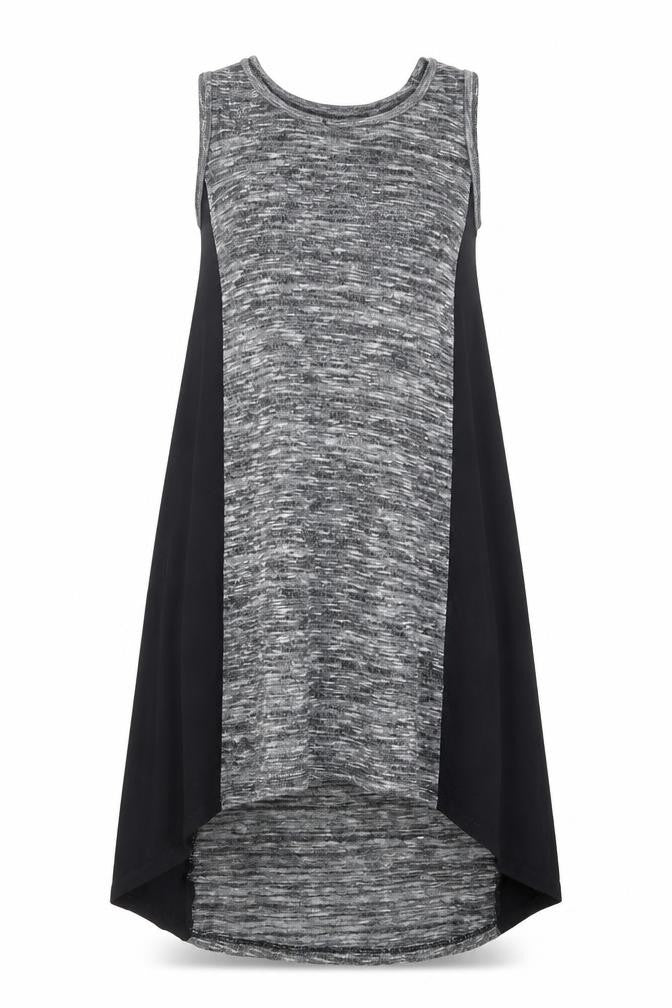 Front view of River Island women’s grey t-shirt dress, size UK 12