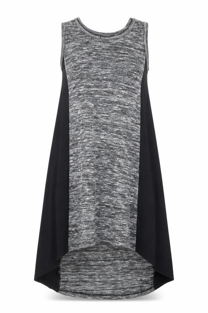 Front view of River Island women’s grey t-shirt dress, size UK 12