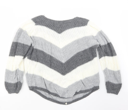 Womens UK Size S Cameo Rose Grey Pullover Jumper