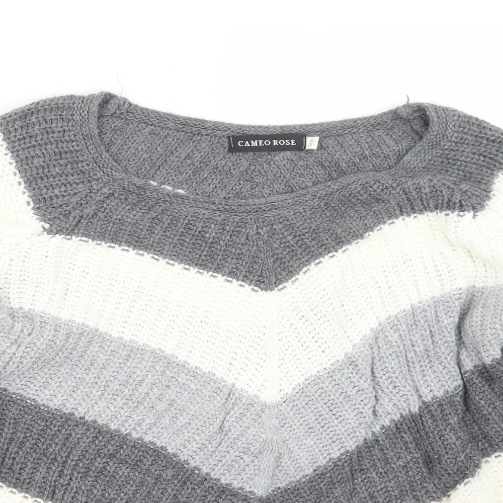 Womens UK Size S Cameo Rose Grey Pullover Jumper