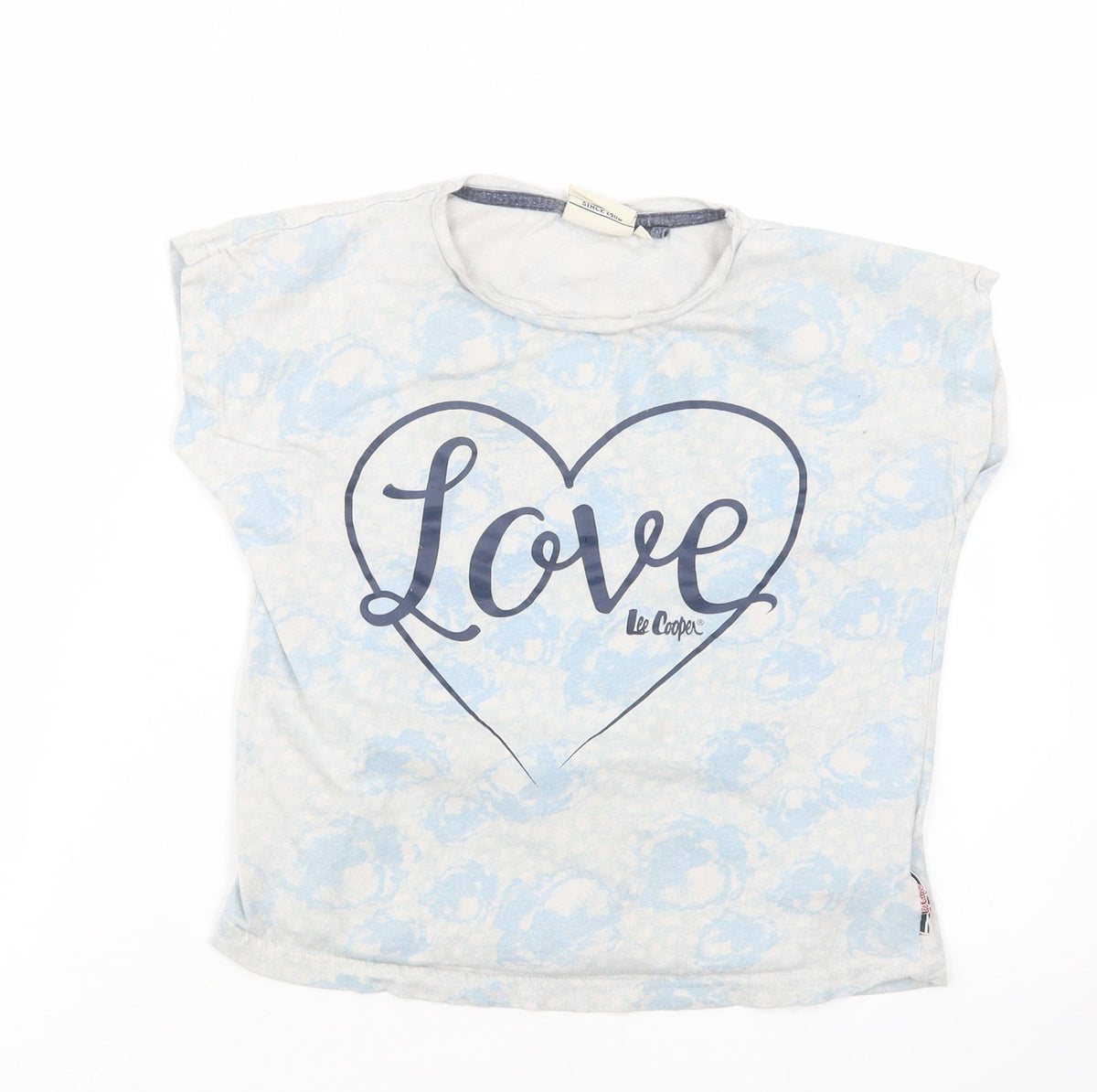 Additional front view of Lee Cooper girls’ blue basic t-shirt, size 9-10, years