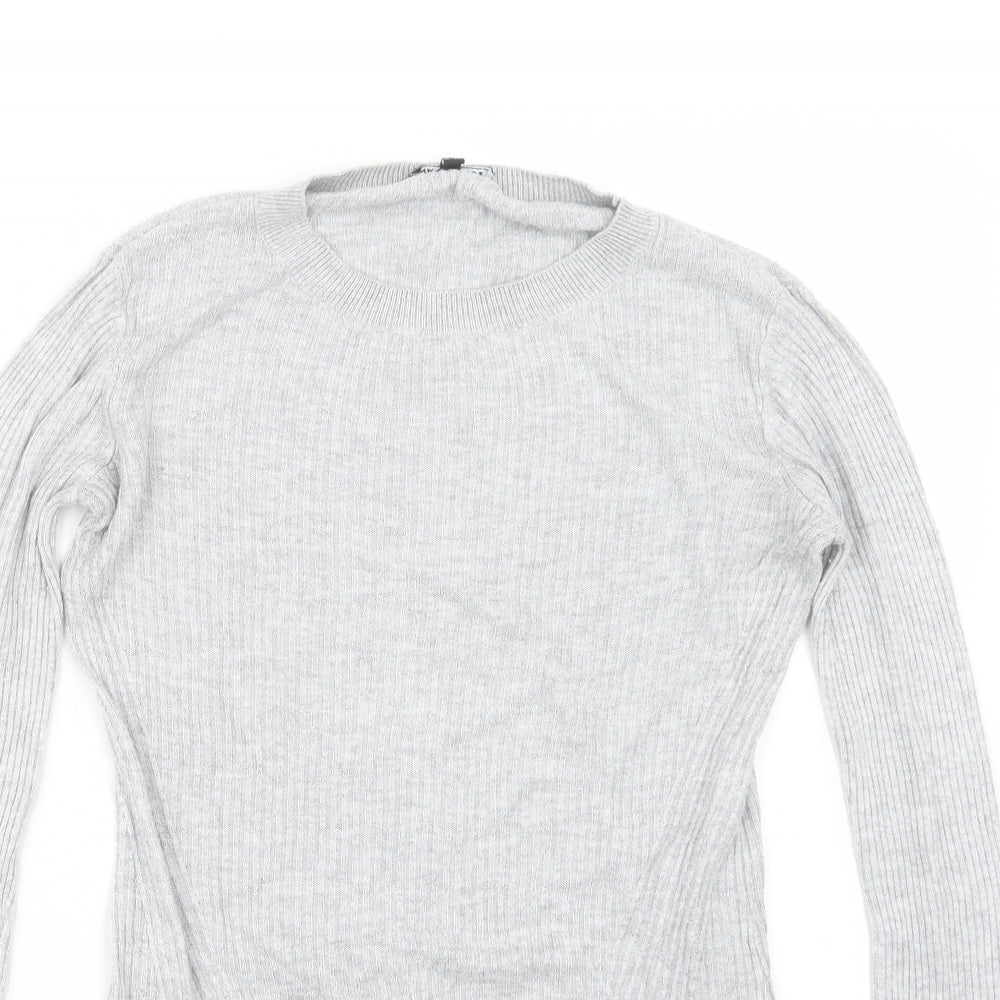 Womens UK Size 10 Warehouse Grey Pullover Jumper