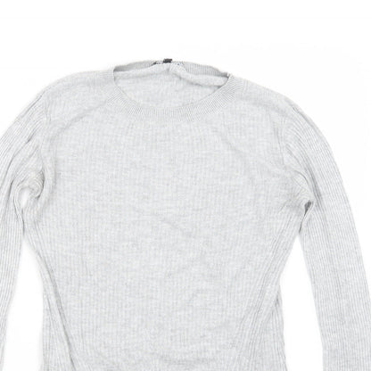 Womens UK Size 10 Warehouse Grey Pullover Jumper