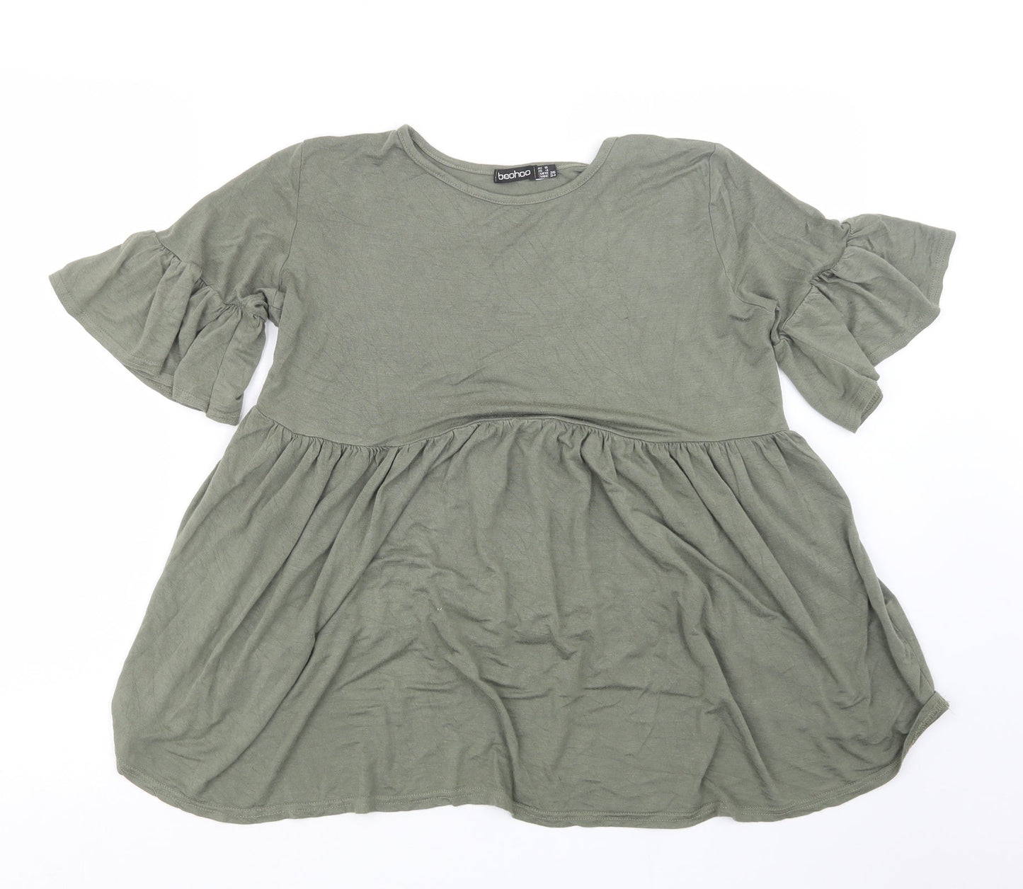 Boohoo Womens Green   Basic T-Shirt Size 8