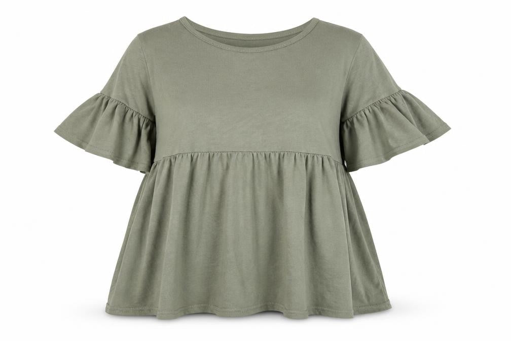 Womens UK Size 8 Boohoo Green Basic T-Shirt