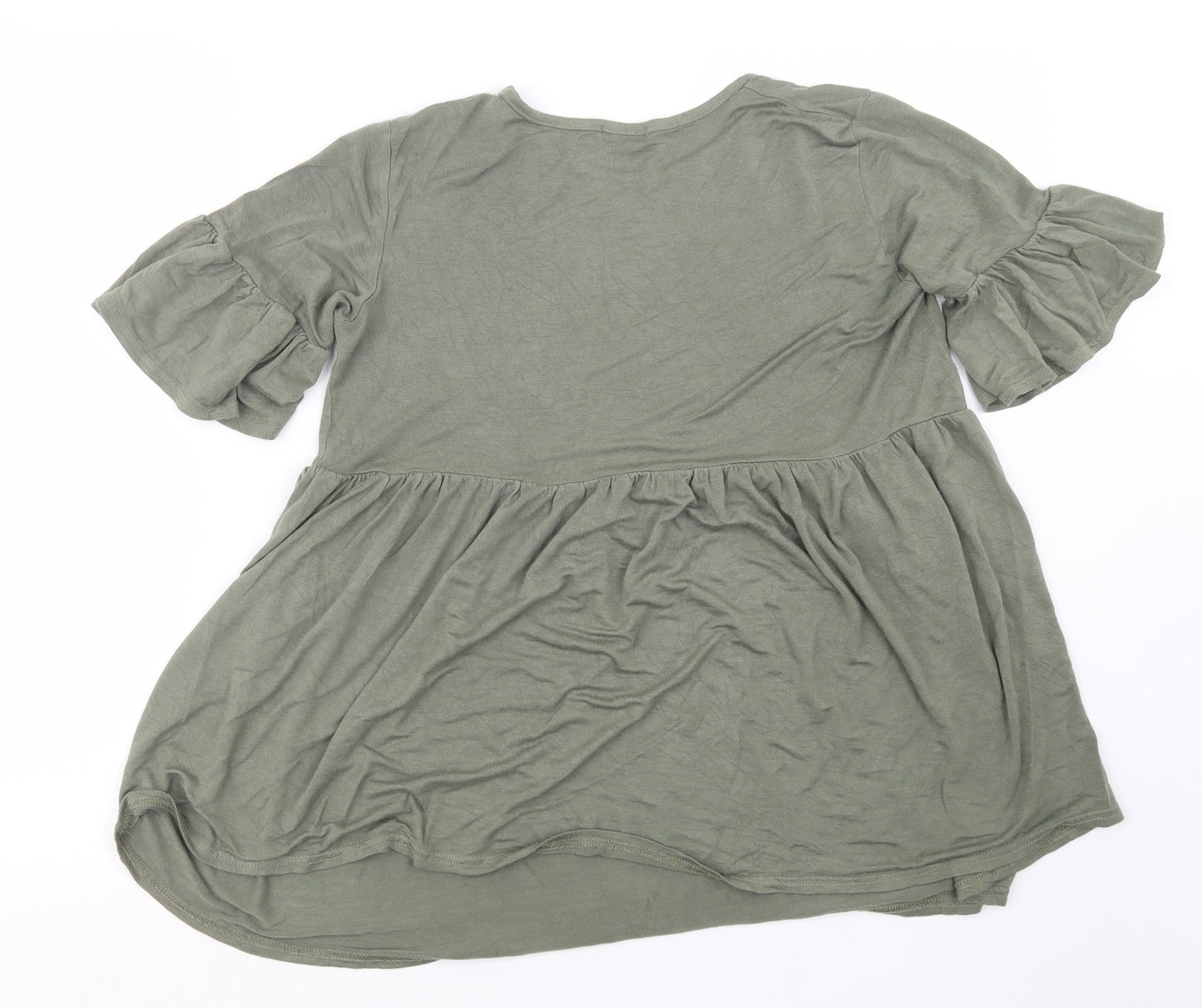 Boohoo Womens Green   Basic T-Shirt Size 8