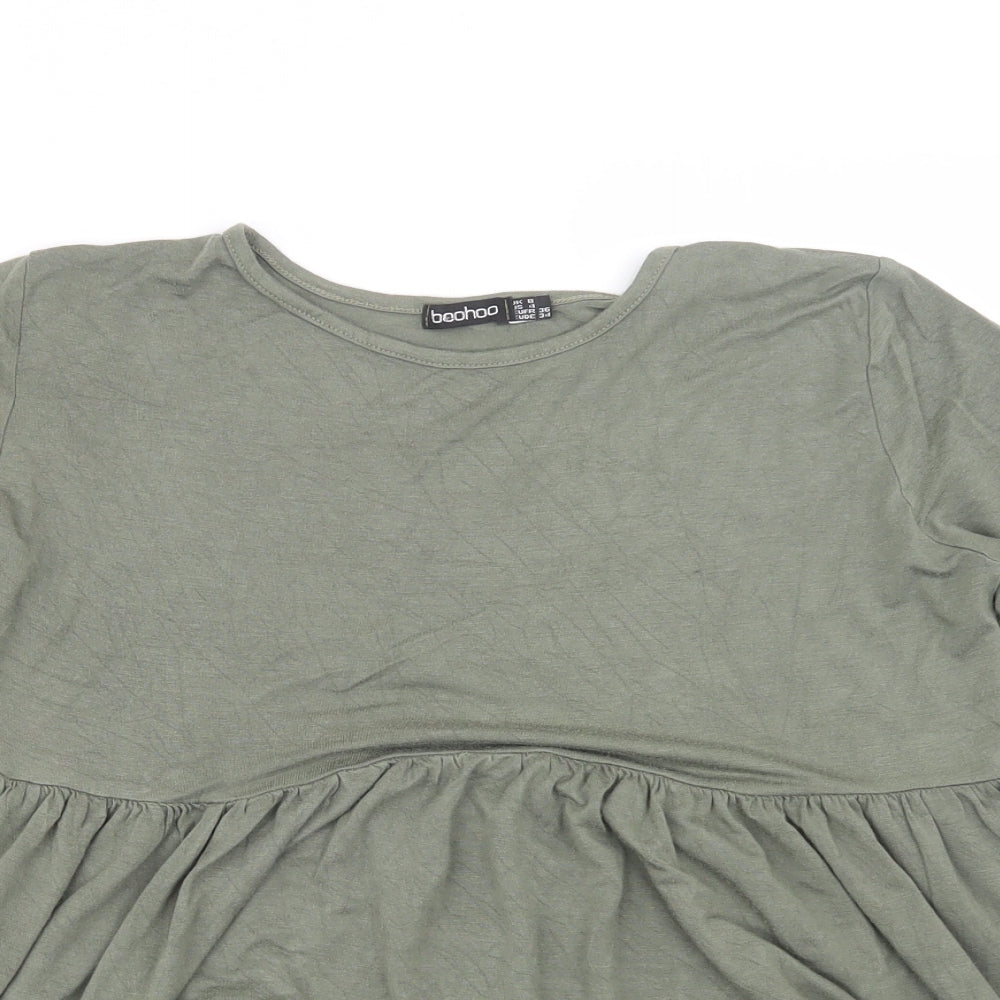 Boohoo Womens Green   Basic T-Shirt Size 8