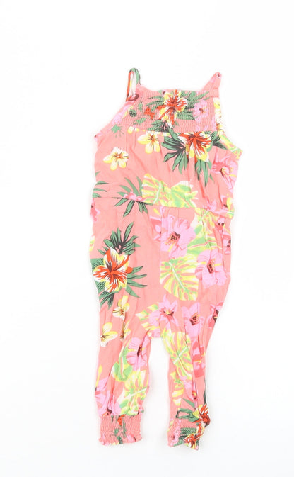Primark Girls Pink Floral  Jumpsuit Outfit/Set Size 3-6 Months