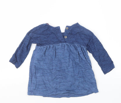 Back view of Next girls’ blue basic t-shirt, size 3-6, months
