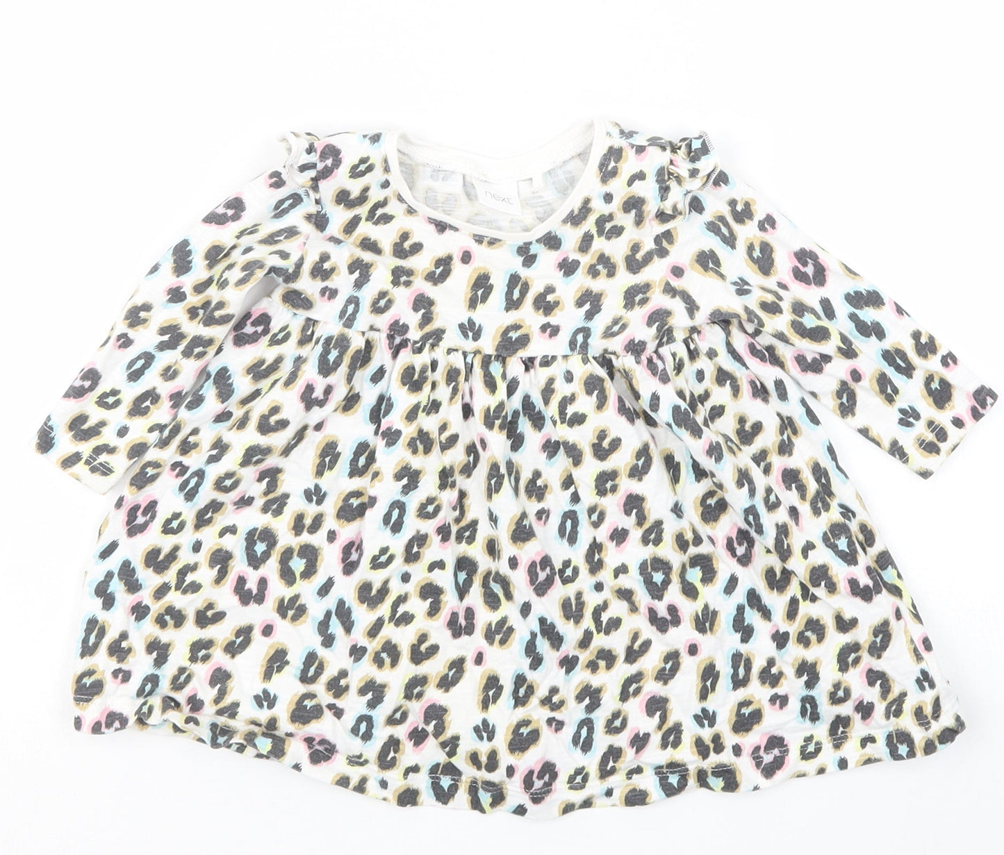 NEXT Girls White Animal Print  Basic T-Shirt Size 3-6 Months