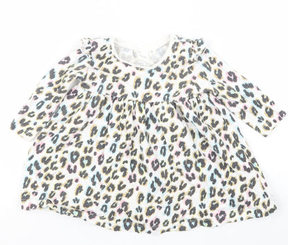 NEXT Girls White Animal Print  Basic T-Shirt Size 3-6 Months