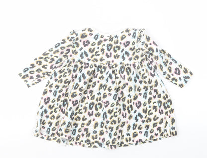 NEXT Girls White Animal Print  Basic T-Shirt Size 3-6 Months