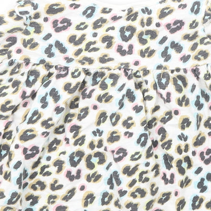 NEXT Girls White Animal Print  Basic T-Shirt Size 3-6 Months