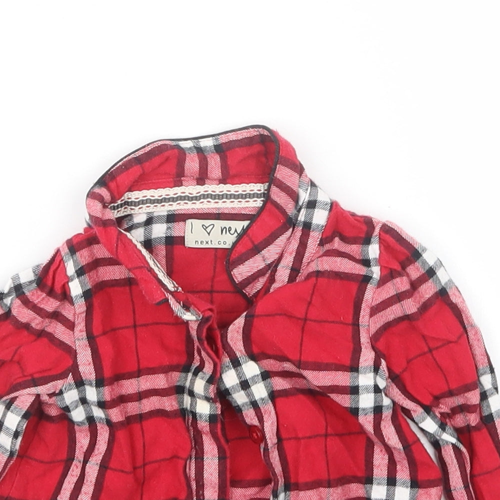 NEXT Girls Red Check  Basic Button-Up Size 3-6 Months