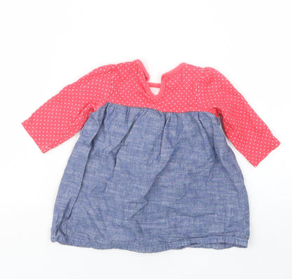 George Girls Pink Polka Dot  T-Shirt Dress  Size 3-6 Months