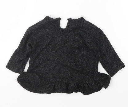 George Girls Black   Basic T-Shirt Size 3-6 Months
