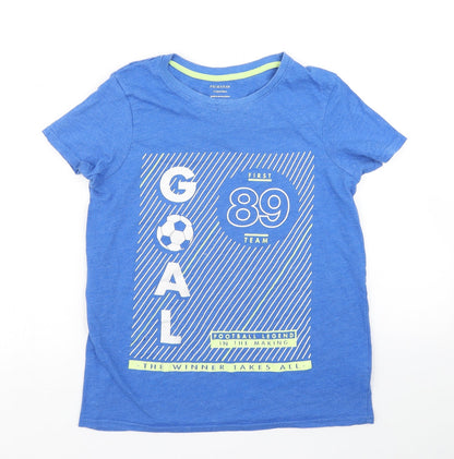 Front view of Primark boys’ blue basic t-shirt, size 11-12, years