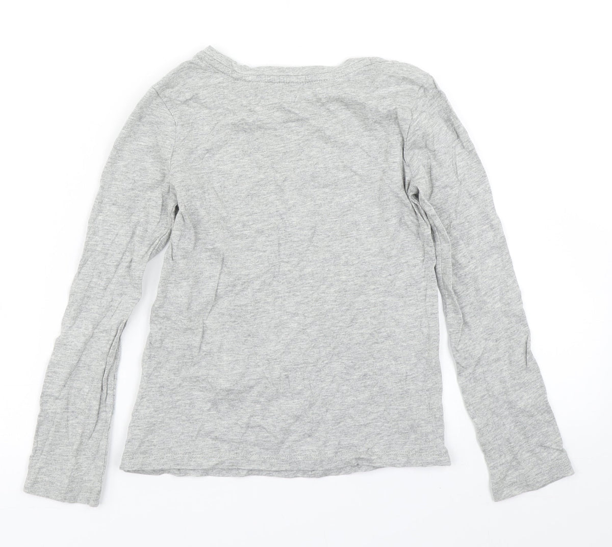 Back view of Gap girls’ grey basic t-shirt, size 7, years