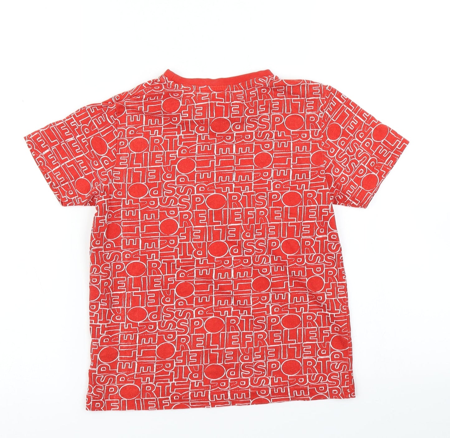 Sport Relief Boys Red Polka Dot  Basic T-Shirt Size 5-6 Years
