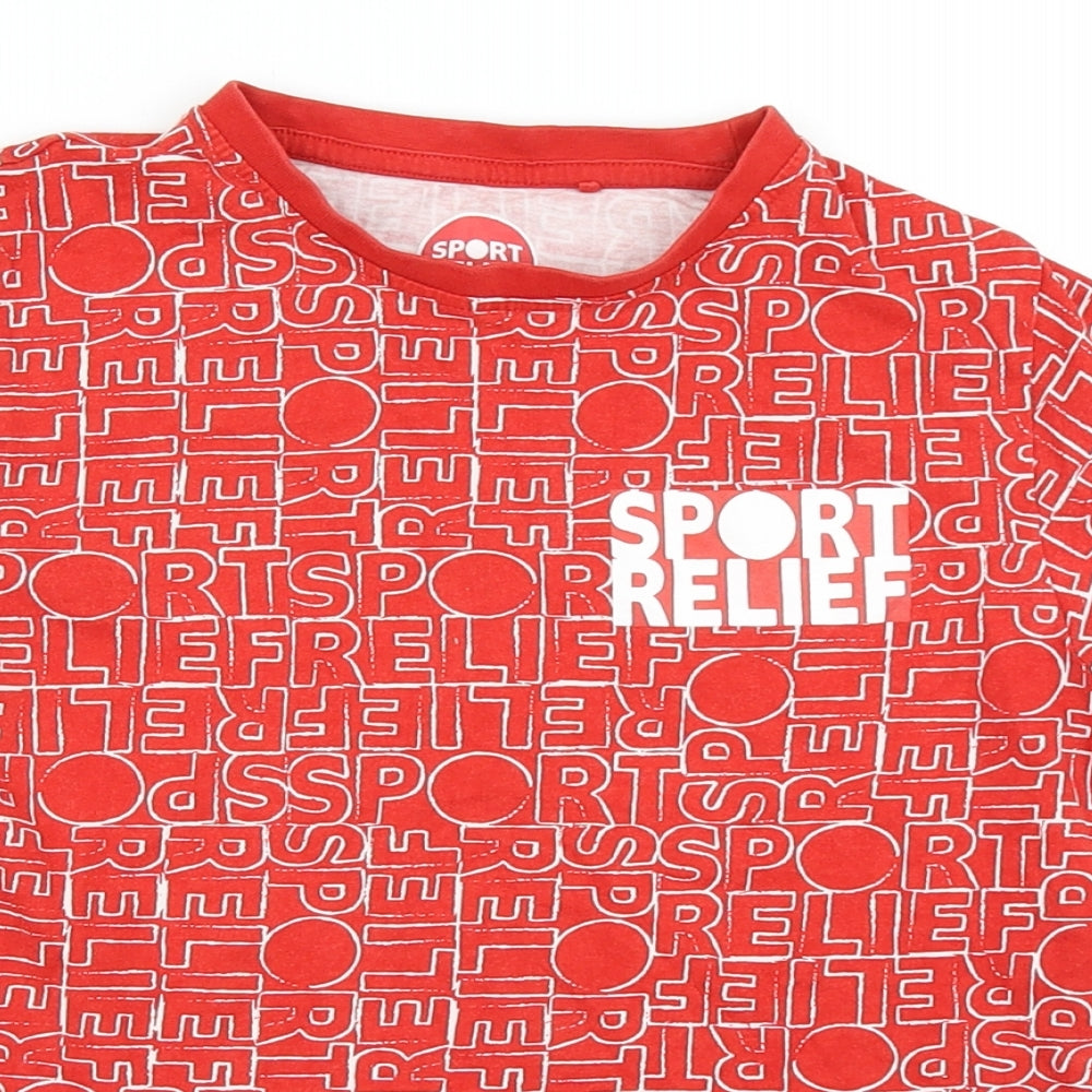 Sport Relief Boys Red Polka Dot  Basic T-Shirt Size 5-6 Years