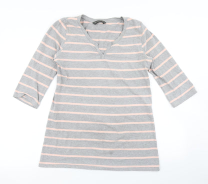 Blooming Marvellous Womens Grey Striped  Basic T-Shirt Size L