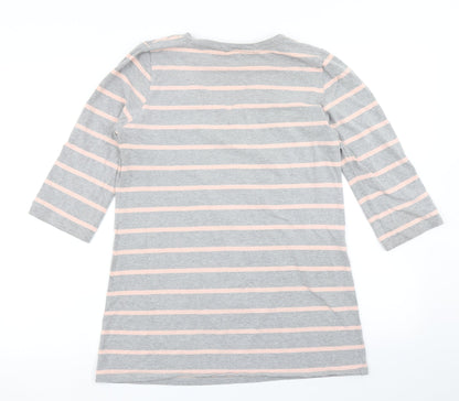 Blooming Marvellous Womens Grey Striped  Basic T-Shirt Size L