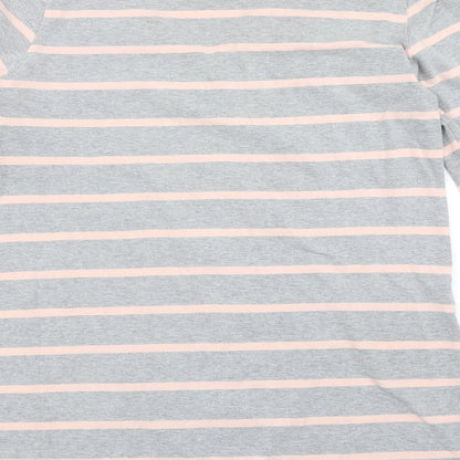 Blooming Marvellous Womens Grey Striped  Basic T-Shirt Size L