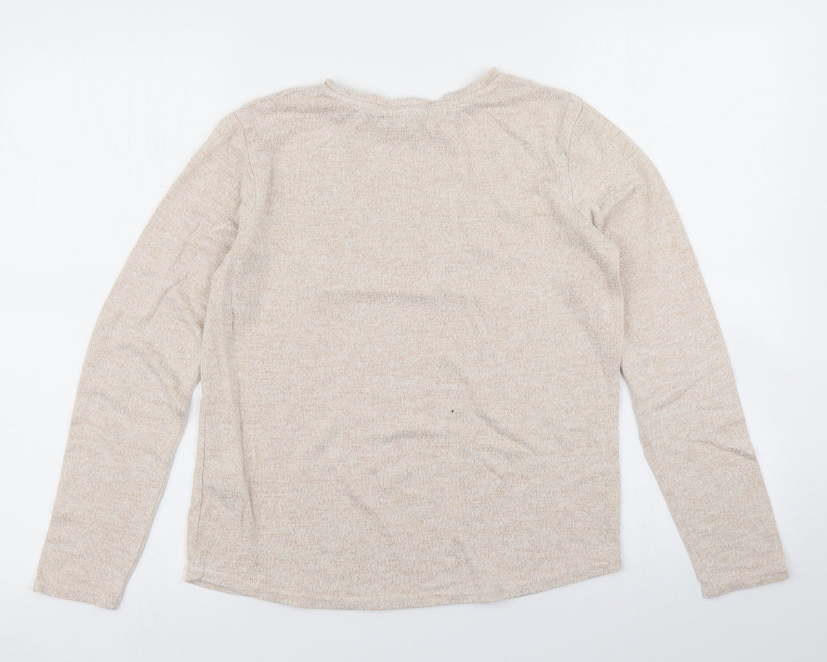 Back view of Primark girls’ beige basic t-shirt, size 12-13, years