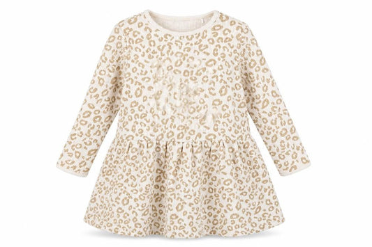 George Girls Beige Animal Print  Skater Dress  Size 2-3 Years