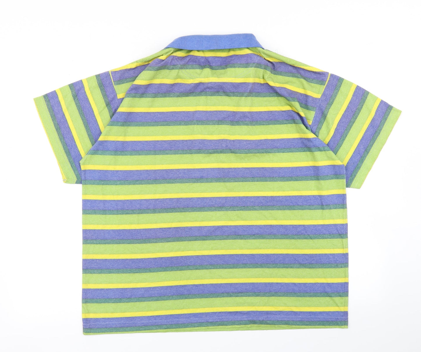 River Mountain Mens Green Striped   Polo Size M