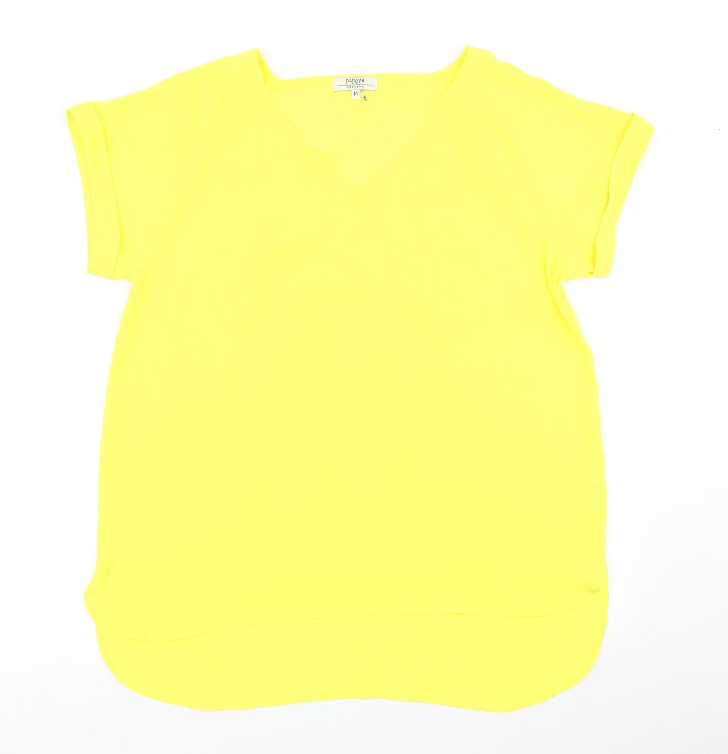 Papaya Womens Yellow   Basic Blouse Size 14