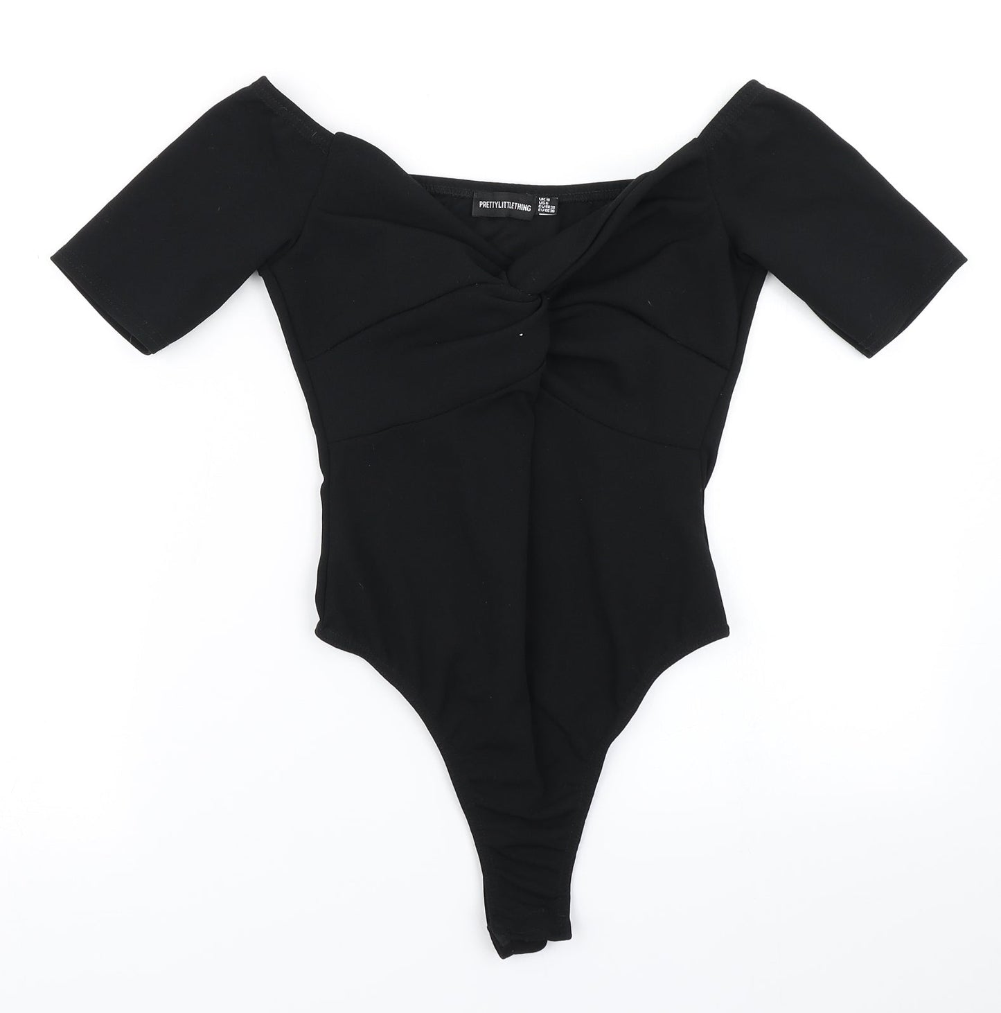 PRETTYLITTLETHING Womens Black   Bodysuit One-Piece Size 10