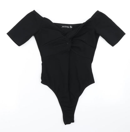 PRETTYLITTLETHING Womens Black   Bodysuit One-Piece Size 10
