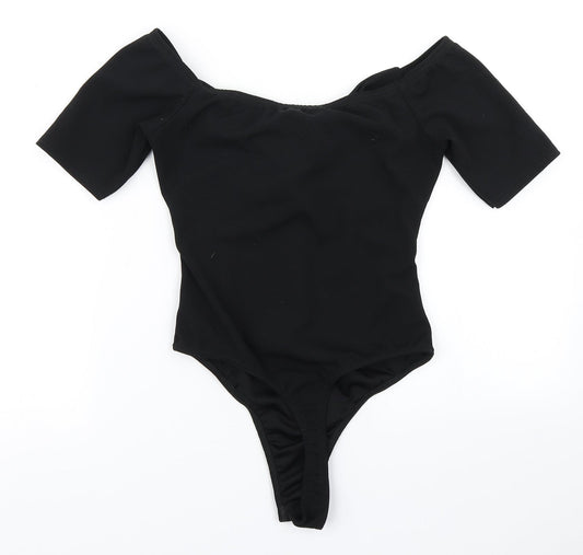 PRETTYLITTLETHING Womens Black   Bodysuit One-Piece Size 10