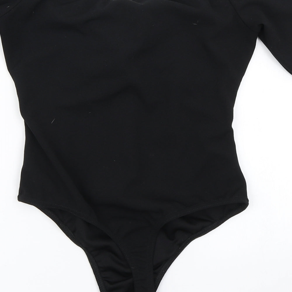 PRETTYLITTLETHING Womens Black   Bodysuit One-Piece Size 10