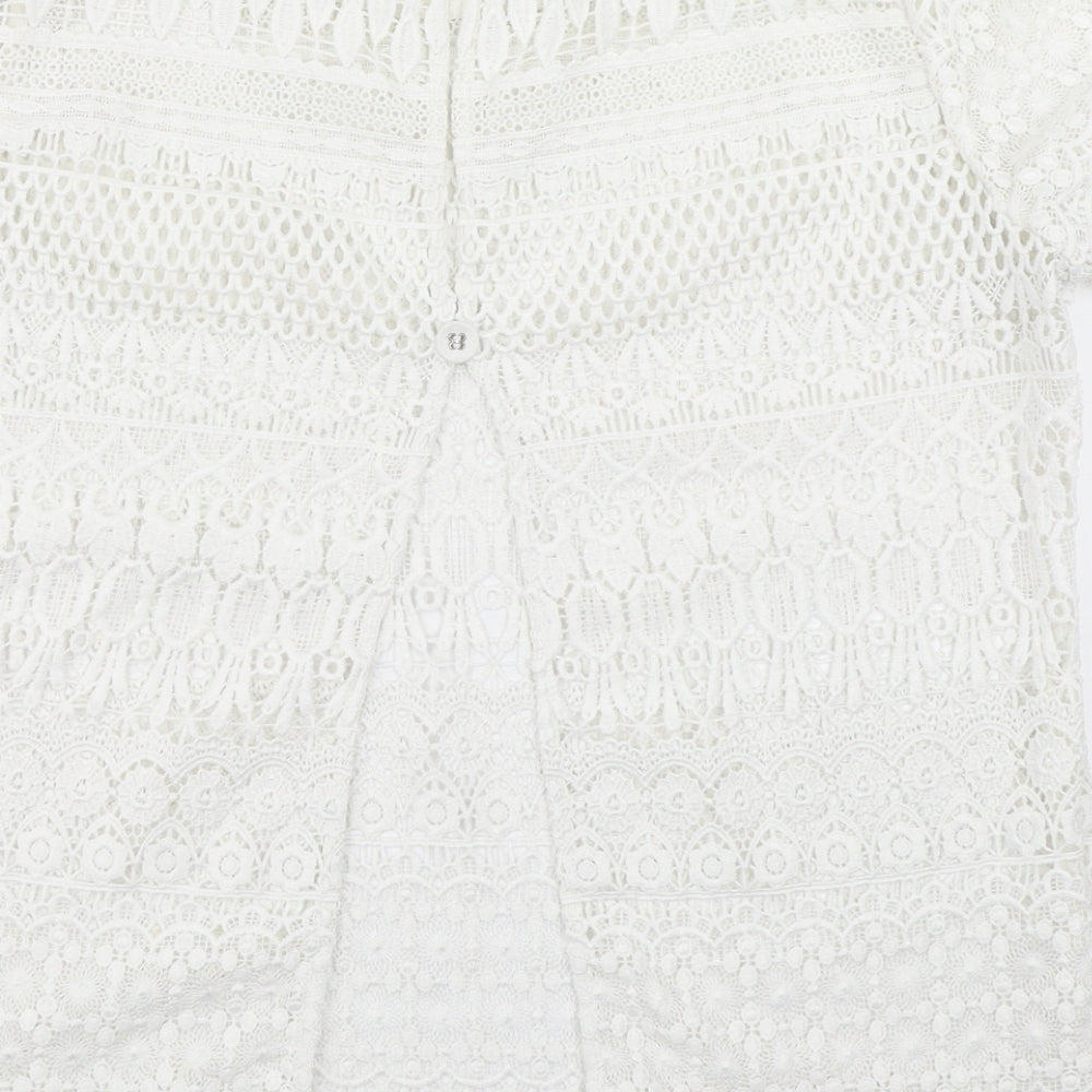 George Womens White  Lace Basic T-Shirt Size 12