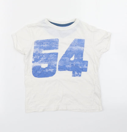 Additional front view of Vertbaudet boys’ white basic t-shirt, size 6, years