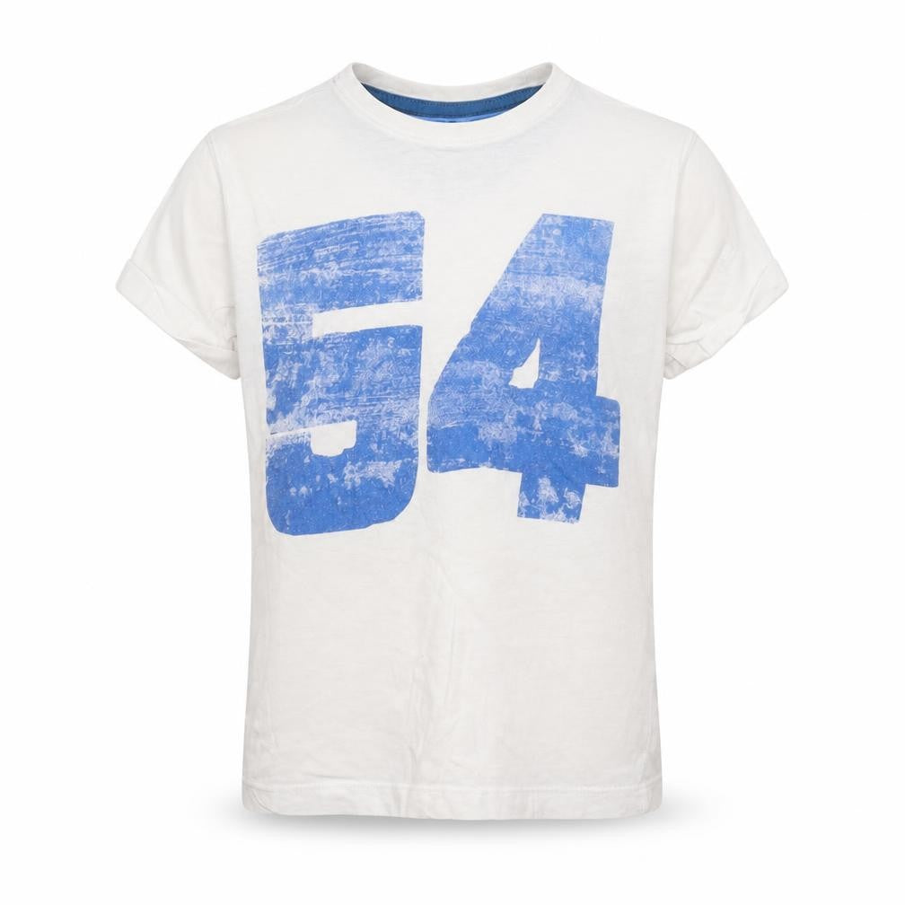 Front view of Vertbaudet boys’ white basic t-shirt, size 6, years