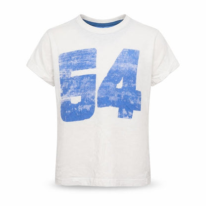 Front view of Vertbaudet boys’ white basic t-shirt, size 6, years