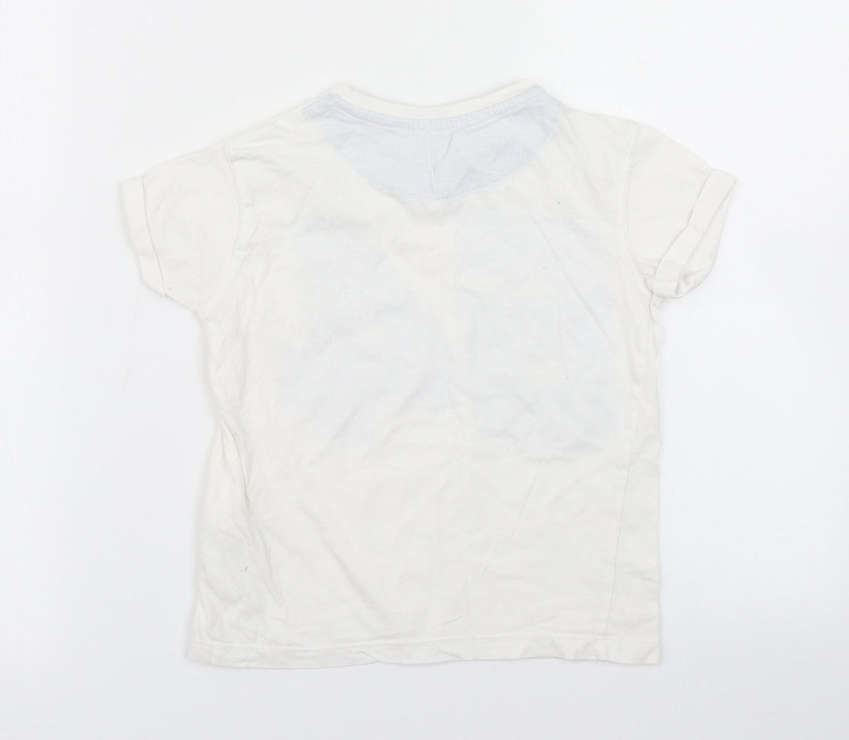 Back view of Vertbaudet boys’ white basic t-shirt, size 6, years