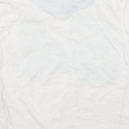Brand and care label for Vertbaudet boys’ white basic t-shirt, size 6, years