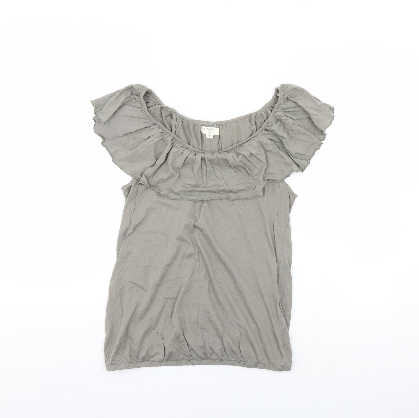 Womens UK Size 10 New Look Green Basic Blouse