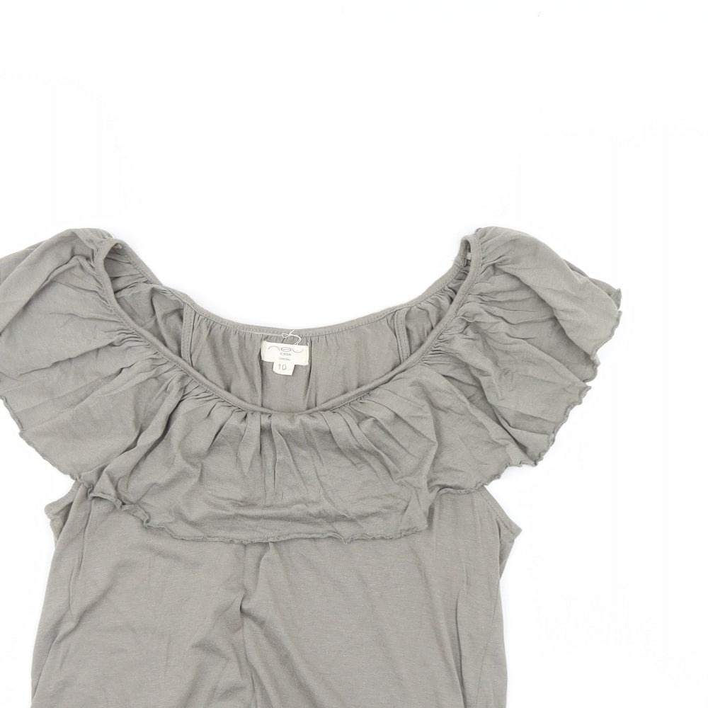 Womens UK Size 10 New Look Green Basic Blouse