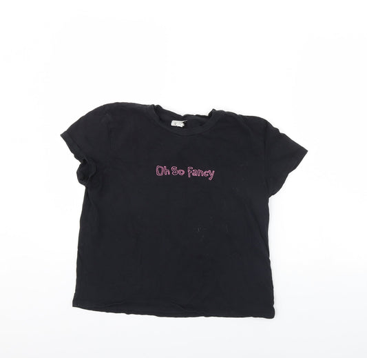 Womens UK Size 14 Topshop Black Basic T-Shirt