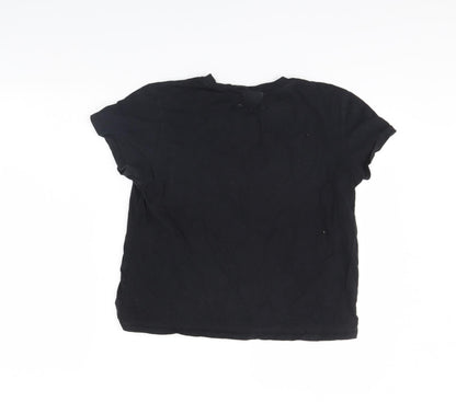 Womens UK Size 14 Topshop Black Basic T-Shirt