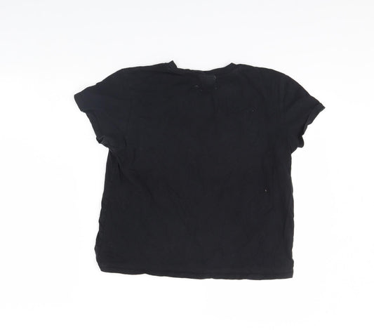 Womens UK Size 14 Topshop Black Basic T-Shirt